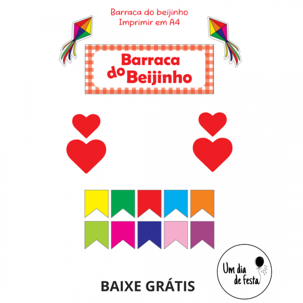KIT PAPELARIA ARRAIÁ - Barraca Beijinho