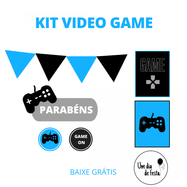 Etiqueta Personalizada Video Game Play - Fazendo a Nossa Festa