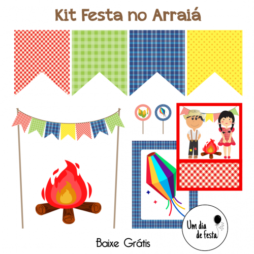 KIT PAPELARIA ARRAIÁ - baixe grátis