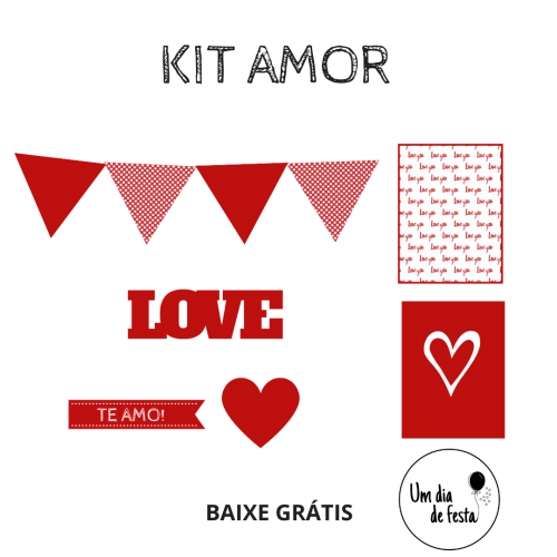 KIT PAPELARIA AMOR - BAIXE GRÁTIS