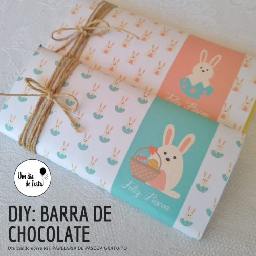 DIY PÁSCOA - barra de chocolate personalizada 