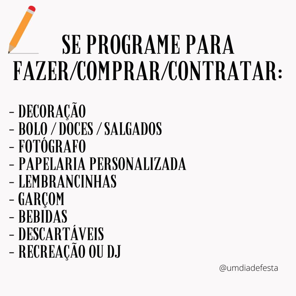 DICAS - organize sua festa!