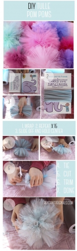 DIY - tutorial de pompom de tule