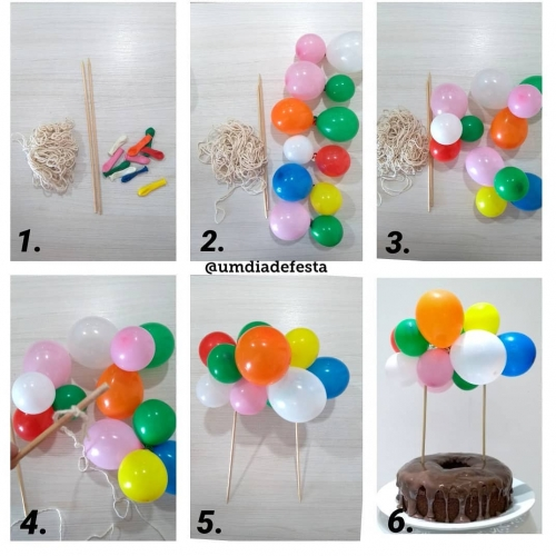 DIY - Topo de bolo de balões