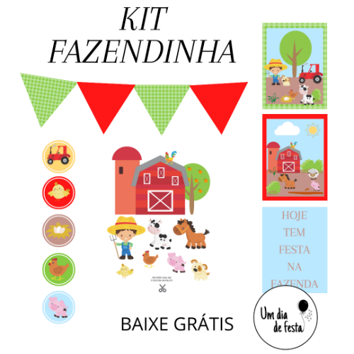 KIT PAPELARIA FAZENDINHA  - baixe grátis